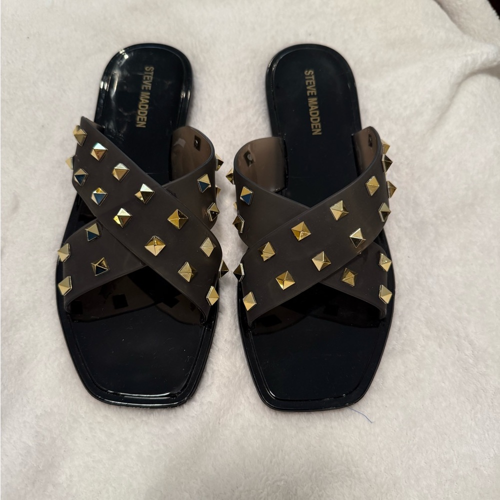 Steve Madden Black Studded Women's Sandals